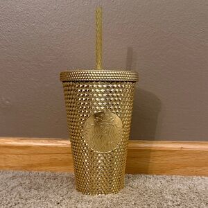 Starbucks Metallic Gold Textured Tumbler